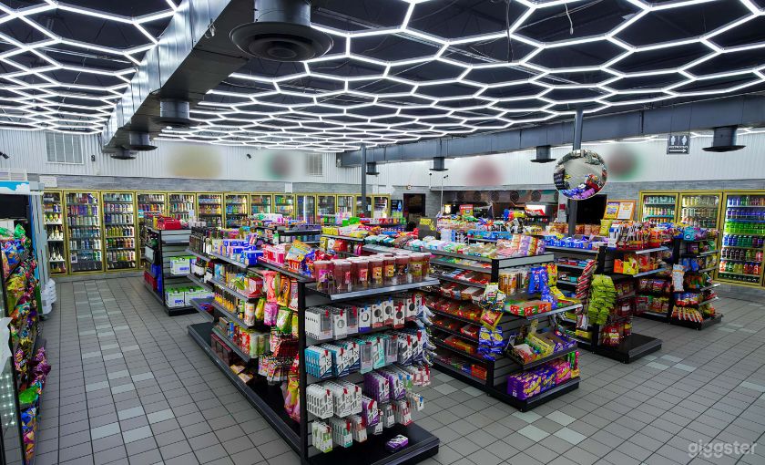 Wide view of the snack and candy aisles